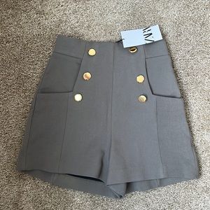 Zara olive green shorts with tags